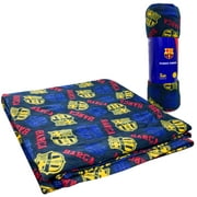 FC Barcelona Fleece Throw Blanket (50"x60" . 127cm x 152cm) Official Barcelona Throw Blanket