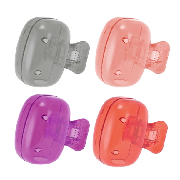 Cubiertas de cepillo de dientes reutilizables en forma de pez de 4 piezas para viajar en gris, rosa, púrpura y rojo de Unique Bargains