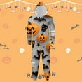 thumbnail image 2 of oqasdz Halloween Family Matching Outfits for Dad Hooded Pajamas Cozy Homewear Printed Sleepwear Casual Daily Party Comfort Jumpsuits, 2 of 3