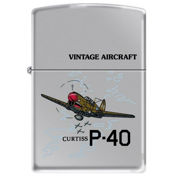 US Army P40 Curtiss WWII USN Vintage Military Aircraft Chrome Zippo