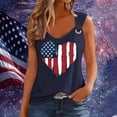 thumbnail image 2 of haizhen 4th of July Tank Tops for Women Casual V Neck Heart America Flag Patriotic Shirts for Women 250th Anniversary USA Shirt Sleeveless Summer Outfits Womens Graphic Tees Navy, S, 2 of 4