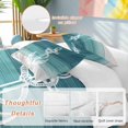 thumbnail image 2 of 3 Piece Nautical Anchor Teal Green Duvet Cover Set Full Size,Microfiber Comforter/Quilt Cover with Corner Ties and 2 Pillowcases,Coastal Ocean Ombre Striped All Season Bedding with Zipper Closure, 2 of 8