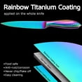 thumbnail image 3 of Kitchen Utility Knife 5 Inch WELLSTAR, Razor Sharp German Steel Blade and Comfortable Finger Guard Handle with Rainbow Titanium Coated for Cutting Peeling Vegetable Fruits and Small Meat, Gift Box, 3 of 8