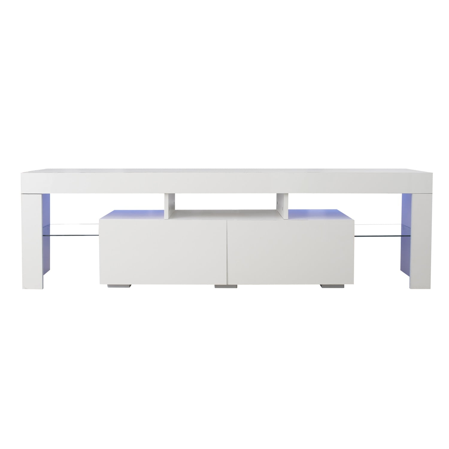 Kadyn TV Console, Modern TV Stand with 20 Colors LED and Remote Control Lights, MDF Entertainment Center TV Console for TVs up to 70", White