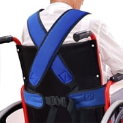 Wheelchair Harness for Adults Elderly, Adjustable Wheelchair Seat Belt Torso Support Vest, Blue Wheelchair Seatbelt Restraint Straps for Patient Care, Solid Nylon Straps Breathable Mesh