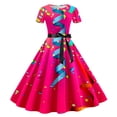 thumbnail image 1 of PMUYBHF Robe de Soirée à Manches Courtes Col Rond Imprimé Années 1950 pour Femmes 1257 m, 1 of 2