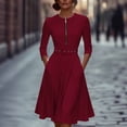thumbnail image 2 of CIENVNSTG Women's Fashion Dress Solided Color Long Breathable New Dress Lightweight Versatile Beach Dress, 2 of 5