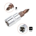 thumbnail image 3 of Uxcell 1/4" Drive x #1 Standard Metric Phillips Bit Socket, S2 & Cr-V Steel 2 Pack, 3 of 5