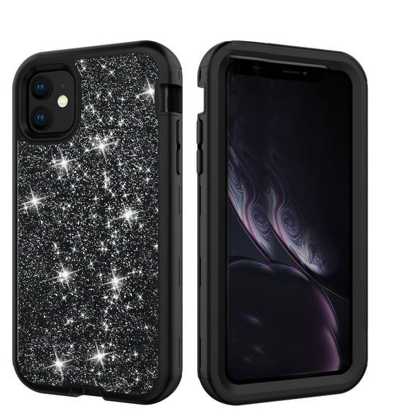 Allytech iPhone 11 (6.1") Case, Slim Fit Heavy Duty Shockproof Protection Hard Plastic Silicone Bumper Hybrid Shock Absorbent Wireless Charing Support TPU Back Cover Case for Apple iPhone 11, Black