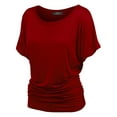thumbnail image 3 of Made by Johnny Women's Dolman Drape Top with Side Shirring XXL WINE, 3 of 5