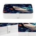 thumbnail image 4 of Shark PU Leather Necklace Organizer Jewelry Boxes Display Case with Removable Compartment, Portable, 4 of 6