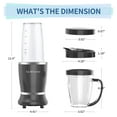 thumbnail image 5 of La Reveuse Personal Size Blender 250 Watts Power for Shakes Smoothies Seasonings Sauces with 1 Piece 15 oz Cup,1 Piece 10 oz Mug,BPA Free (Black), 5 of 8