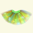 thumbnail image 2 of AJTQTH Girls Summer Skirt Elastic-Waisted Mesh Colorful Sparkly Short Skirts Layered Lightweight Comfy Stylish Mini Skirt for Street Party Green 3-9Years, 2 of 4