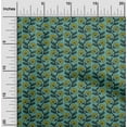 thumbnail image 1 of oneOone Georgette Viscose Fabric Leaves & Floral Block Print Fabric BTY 42 Inch Wide, 1 of 4
