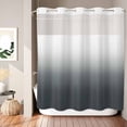 thumbnail image 6 of Gray Gradient No Hook Shower Curtain Shower Curtain with See Through Top Window, Waterproof Washable Fabric Curtain for Bathroom Hotel Decor, 72Wx72L, 6 of 9