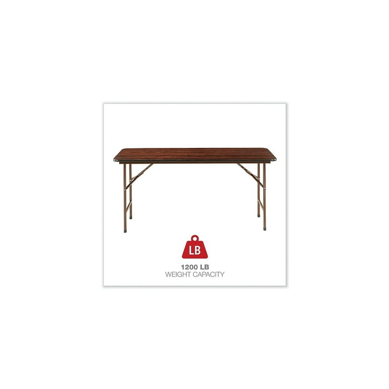 Wood Folding Table, Rectangular, 59.88w x 17.75d x 29.13h, Mahogany Wood Folding Table, Rectangular, 59.88w x 17.75d x 29.13h, Mahogany