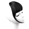 thumbnail image 4 of Frange à Clip Cheveux 100 % Cheveux Humains Extensions de Cheveux Réalistes Frange Noire Naturelle Fine Frange Naturelle avec Tempes une Pièce pour Femmes (Noir Naturel), 4 of 7
