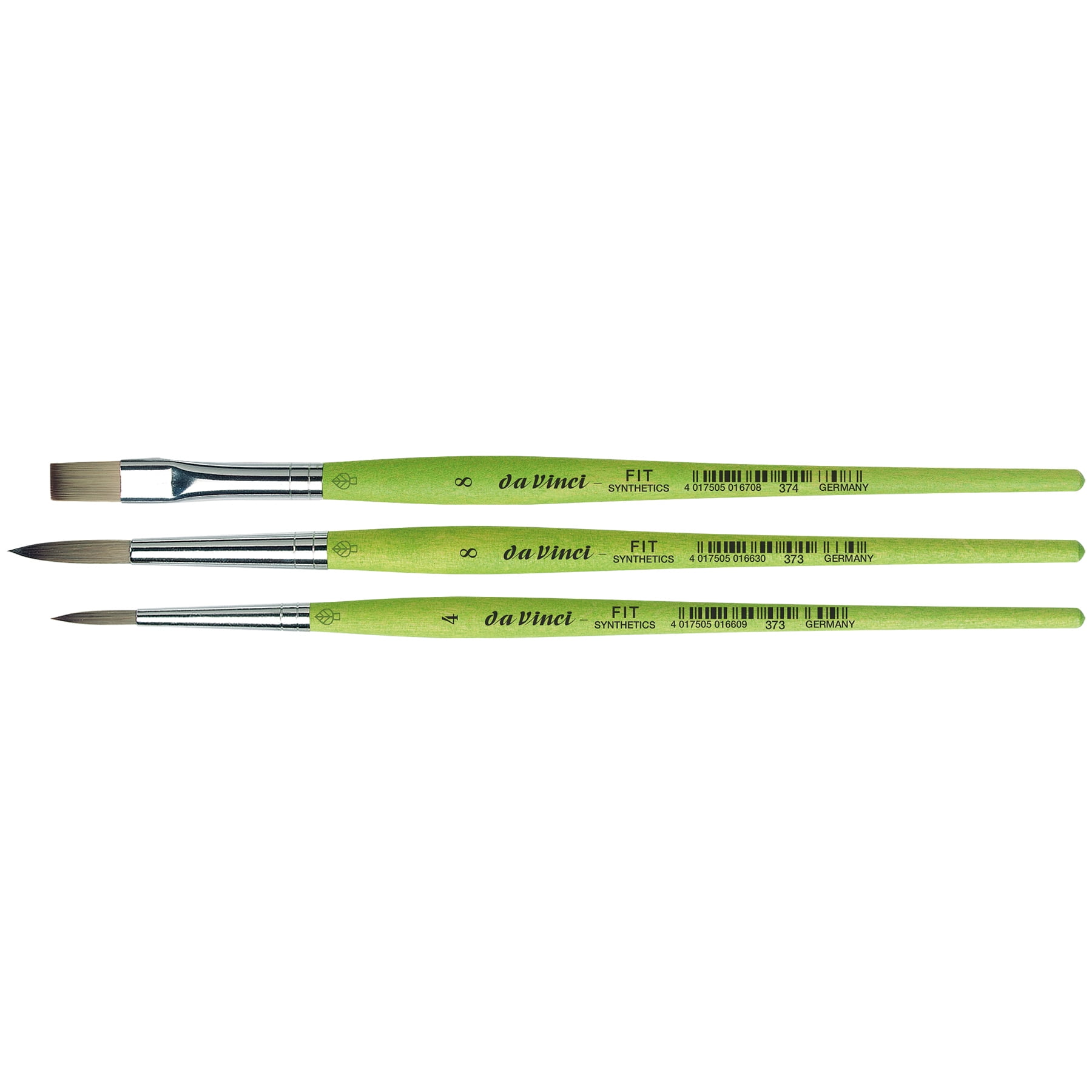 da Vinci FIT Synthetics Student & Hobby Brushes, Synthetic, Acrylic & Tempera, Assorted, 3 Per Set, 2 Sets