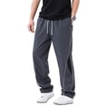 thumbnail image 4 of Domuza Men's Parachute Sweatpants Y4k Baggy Track Pants Drawstring Wide Leg Casual Trousers Streetwear Gray XL, 4 of 7