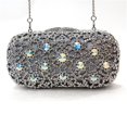 thumbnail image 1 of Alamode LO2364 Pochette en Métal Imitation Rhodium Blanc pour Femmes avec Cristal de Qualité Supérieure en Blanc, 1 of 1