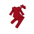 thumbnail image 1 of goowrom Baby Girls Suits, Floral Long Sleeve Top Pants and Hairband, 1 of 8