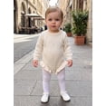 thumbnail image 3 of RUINIXCW Newborn Baby Girl Knit Sweater Romper Baby Girls Spring Fall Winter Clothes 0 3 6 9 12 Months Long Sleeve Ruffle Trim Eyelet Knit Bodysuit Playsuit with Headband, 3 of 9