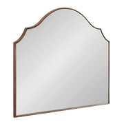 Kate and Laurel Leanna Glam Wide Horizontal Arch Wall Mirror, 32 x 28, Bronze, Sophisticated Arched Bathroom Vanity Mirror with Soft Scallops and Slim Frame