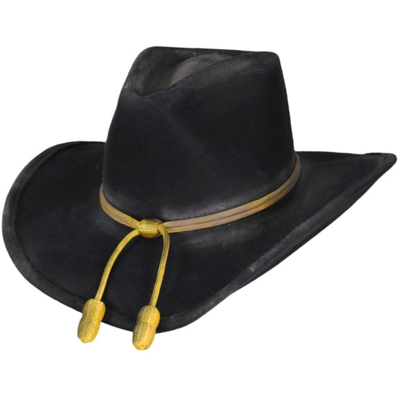 John Wayne The Fort Wool Felt Crushable Western Hat - Black - S - Black