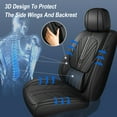 thumbnail image 2 of DIKSOAKR Fit for Hyundai Santa Fe 2007-2025 2026 Seat Covers Front Set Waterproof Faux Leather with Lumbar Support Comfortable Automotive Seat Cushion (2 Seat, Black), 2 of 7