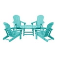 thumbnail image 2 of WestinTrends Malibu 5-Piece HDPE Adirondack Chair Outdoor Patio Conversation Set, Turquoise, 2 of 15
