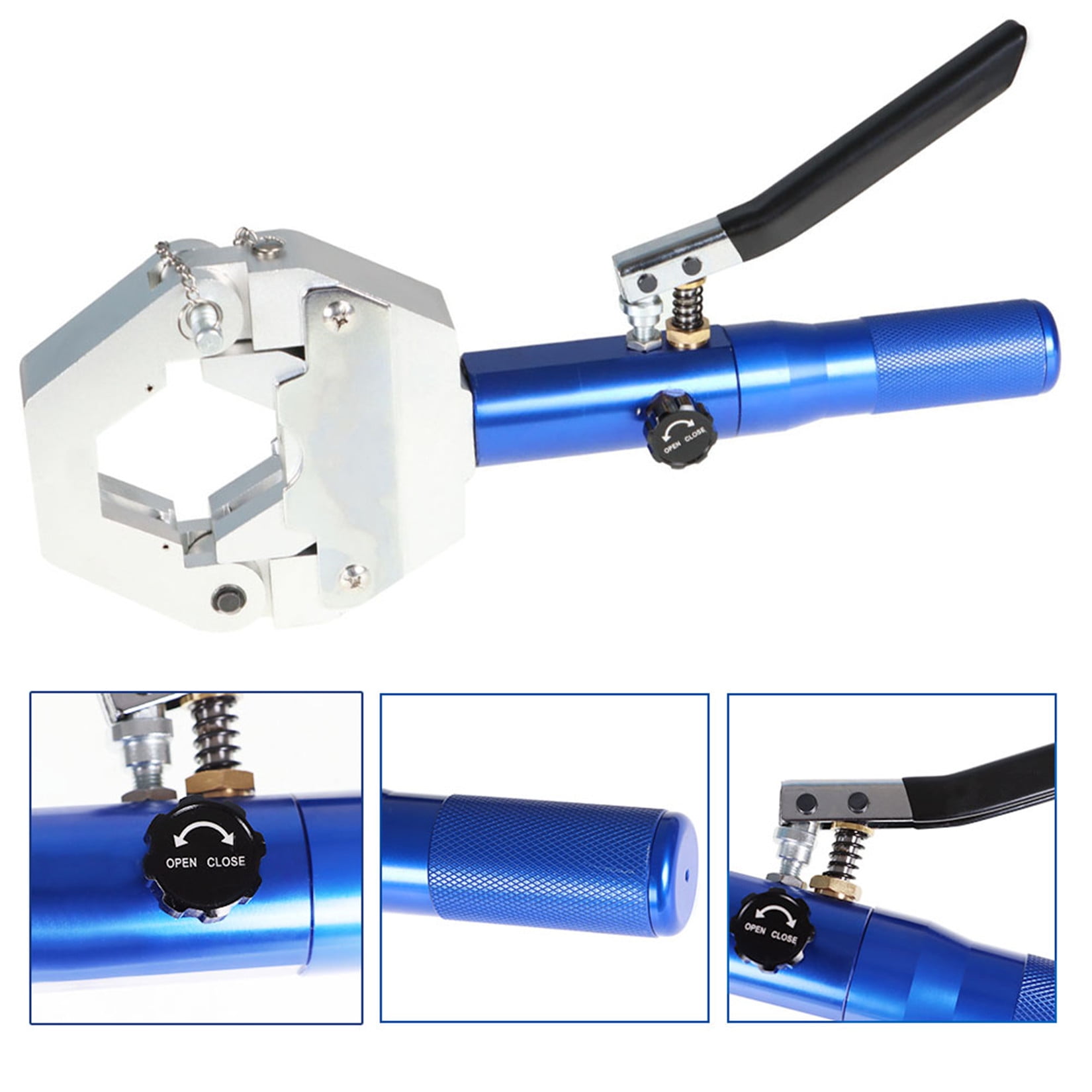 Hydraulic AC Hose Crimper Kit Hydraulic Hose Crimper Hydra-Crimp 71500 Hydraulic Hose Crimping Tool with 7 Pairs of Dies Set for Barbed Beaded Hose Fittings