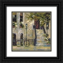 Grant, Kay 26x26 Black Ornate Wood Framed with Double Matting Museum Art Print Titled - Floral Staircase