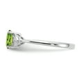 thumbnail image 4 of Finest Gold 14K White Gold Peridot & Diamond Ring, Size 7, 4 of 7