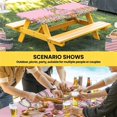 thumbnail image 6 of Happy Eatser Table Cloths for 6 Foot Rectangle Tables, Cute Bunny Colorful Eggs Rustic Flower Plants Pink Patio Waterproof Elastic Fitted Tablecloths, Washable Rectangular Table Cover for Camping, 6 of 8