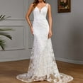 thumbnail image 4 of JMKQLZ Robe de Banquet de Mariage Mince à Enfiler avec Petite Queue, 4 of 7