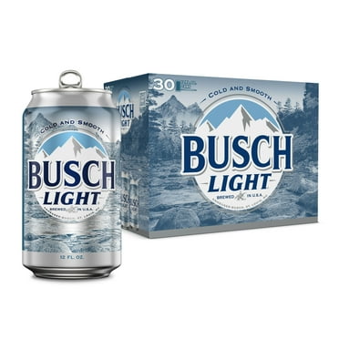 Busch Light American Light Lager Beer 30 Pack 12 fl oz Aluminum Cans 4.1% ABV