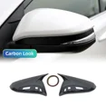 thumbnail image 1 of 2pcs White Car Rear View Mirror Cover Left Accessories For Toyota RAV4 2013-2019 Left Side Rear View Wing Mirror Cover Cap Carbon fiber pattern, 1 of 6