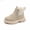 Beige, variant on LYHao Winter Girls Boots Soft Sole Fashionable English Style Children Booties Ideal For Casual Outdoor Activities ,Girls Boots Sizes 6.5 Beige(12-18 Months)