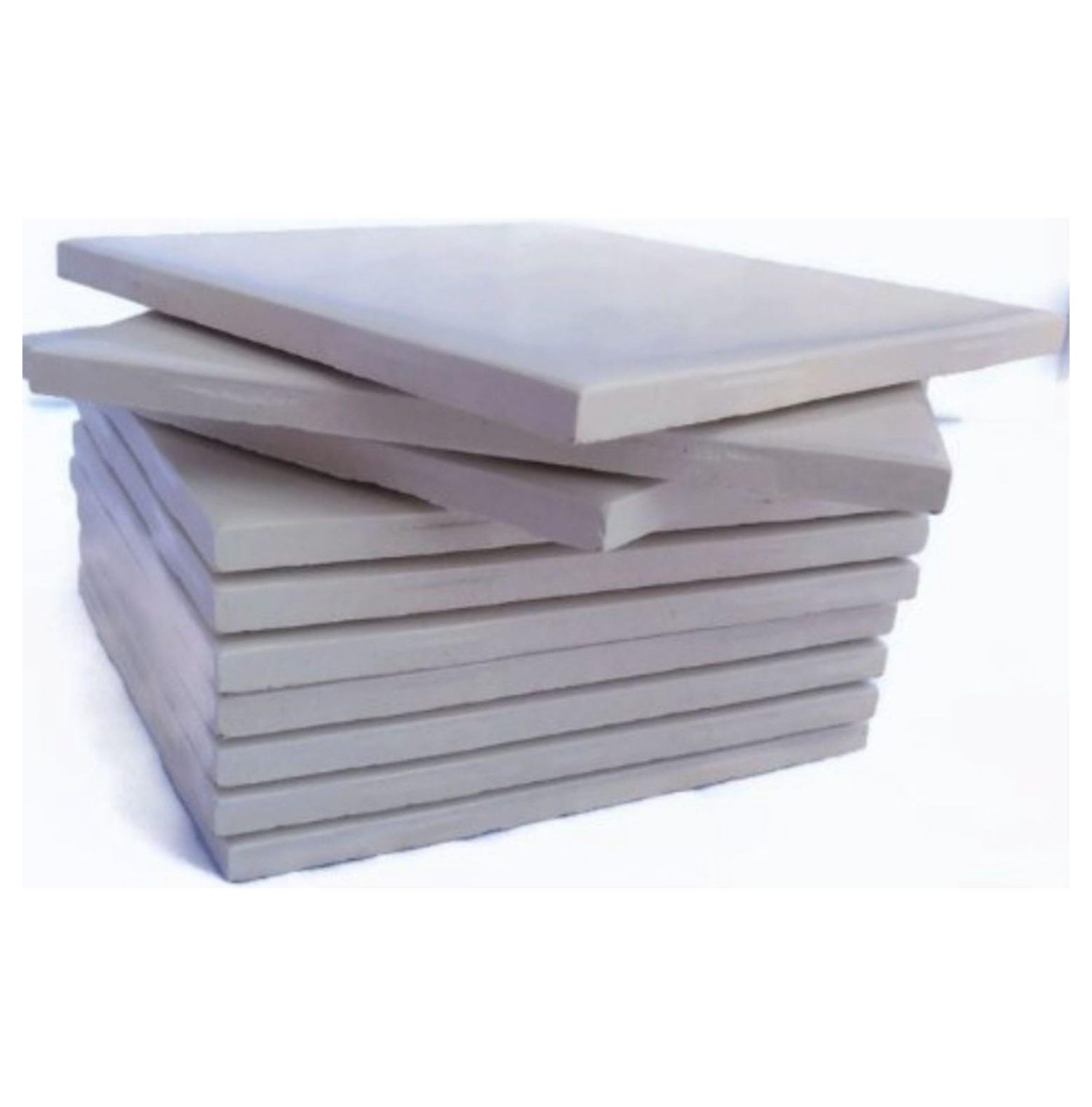 Glossy White Glazed Ceramic 6" x 6" x 1/4" Tiles Pack of 10 Plus Full Color "How To Paint Tiles" and "How To Install Bathroom Tiles"