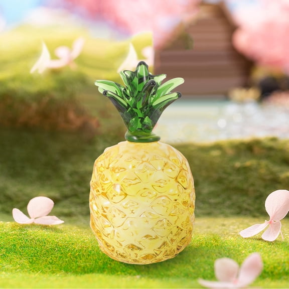 FONDOTIN Crystal Pineapple Figurine Yellow Crystal Decoration Women Home Decor 1Pack