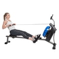 thumbnail image 1 of Sunny Health & Fitness Hydro + Dual Resistance Magnetic Water Rowing Machine - Blue - SF-RW5809, 1 of 9
