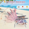 thumbnail image 5 of Costway 4-Pack Folding Backpack Beach Chair 5-Position Outdoor Reclining Chairs with Pillow Pink, 5 of 10