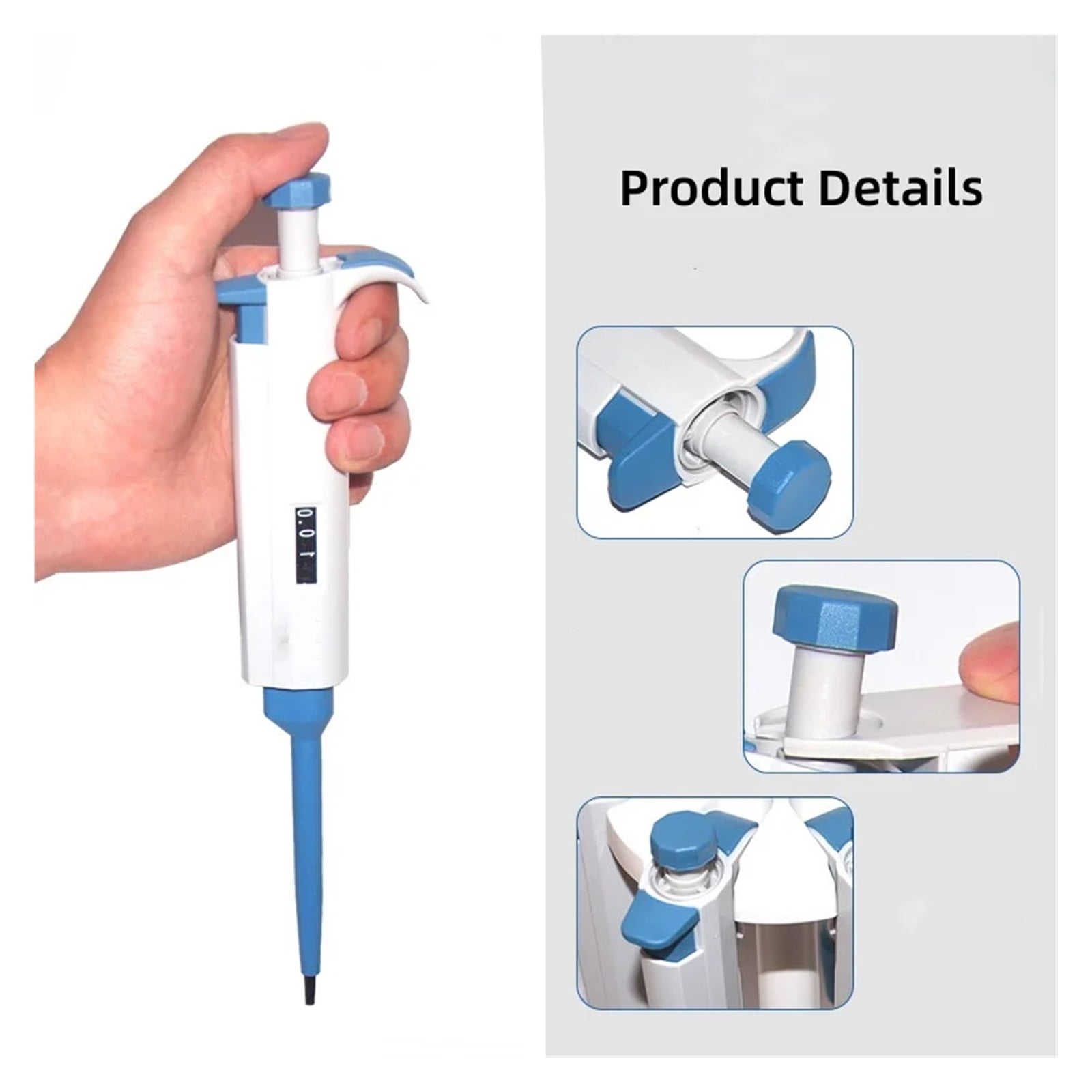 Adjustable Single-Channel pipette Set 0.5-10ul - Professional Laboratory Pipettor Kit 1-10ml  Accurate adjustable ,Precision & Accuracy