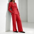 thumbnail image 6 of Women's 2 Piece Outfits Matching Lounge Sets Wrap Tops and Pants Fall Business Suit Set Dressy Pantsuits Women's Casual Business Office Suit, 6 of 8