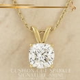 thumbnail image 4 of 14K Solid Yellow Gold Lab Grown Moissanite Cushion Cut Solitaire Pendant | Double Loop Bail |6x6 mm 1.0 CTW | 16-18" Adjustable Cable Chain Necklace | Luxury Gift, Birthday, Anniversary, Mother's Day, 4 of 7