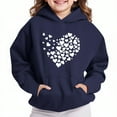 thumbnail image 2 of Riecok Hoodies for Girls Long Sleeve Round Neck Cute Printed Kids Pullover Top with Pocket Oversized Fleece Pocket Sweatshirt Tops Navy 13 Years, 2 of 4