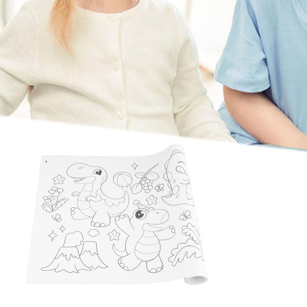 Rollo de pintura para colorear para , papel de relleno de Color, rollo de papel artístico para actividades educativas tempranas para y niña Dinosaurio Temático Soledad rollo de colorear para niños