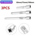 thumbnail image 1 of 1/4Inch Chromed Steel Extension Bar Ratchet Socket Wrench Adapter 50 75 100Mm Hand Hand Tools Long Bar Socket Extend, 1 of 6