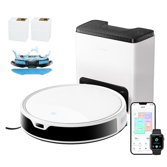 Lefant M350L Robot Vacuum and Mop, 40-Day Self-Emptying, Smart Obstacle Avoidance, WiFi/Alexa, Multi-Floor Mapping, 150 Min Runtime