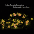 thumbnail image 5 of Dinheiro Linterna solar, 23 pies/7M 50LED Flor de melocotón Luces decorativas solares de cadena para jardín al aire libre, 5 of 5